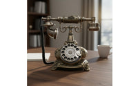 Vintage Rotary Telephone Resin Antique Desk Phone No Battery Needed for Office
