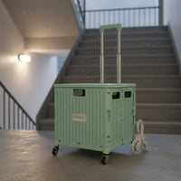 Pull Rod Portable Utility Wagon Wheeled Foldable Wagon with Wheels Foldable Utility Carrier for Market Stall, Shopping