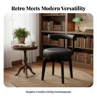 Rotating Dining Chair Vintage & Design Upholstered Rotating Armchair Padded Seat and Backrest Curved Backrestrest for Kitchen