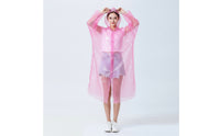 Waterproof Hooded Rain Poncho with Snap Buttons Lightweight Disposable Raincoat with Sleeves Translucent Rain Poncho with Hood One-Size for Commuting