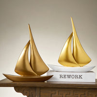 Resin Sailboat Sculpture Minimalist Design House Decoration Coastal Charm