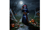 Outdoor Grim Reaper with Bladed Implement Giant Inflatable Grim Reaper Spooky Scary for Yard, Lawn, Halloween Party, Haunted House