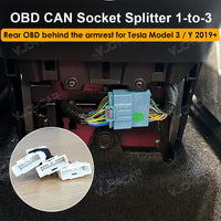 For Tesla Model Y Model 3 Car OBD Splitter 1 to 3 Interface No-Damage Modification