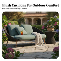 4 Pieces Waterresistant 4-Piece Rattan Furniture Group sunlight-resistant 4-Piece Wicker Seating Group Weather-Resistant Outdoor Furnishing Low Maintenance for Families, Homeowners, Entertainers