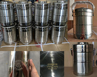 Stainless Steel Double-Layer Vacuum Insulated Lunch Jar with Handle, Drum Shape, 2.1-3L