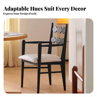 Cane rear Armchair French and designd Dining Chair With Armrests Upholstered pad for Adults, residents, Study, Kitchen, Cafe