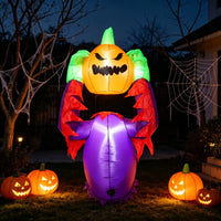 Inflatable Pumpkin Halloween Inflatable Pumpkin Inflatable with Power Cord Outdoor Spooky for Homeowners, Yard, Lawn