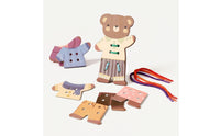 Bear Lacing Board with Cords Hand-Eye Coordination Bear Threading Toy Child-Led Toy Fine Motor Skills Learning for Preschoolers
