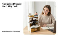 Multi-Compartment Desktop organizer Multiple Compartments for Study Room, household users