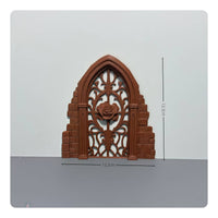 Arched Window Frame Wall Decor Brick-Textured Medieval Arched Window Vintage
