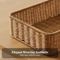 Woven Desktop Organizer Multi-Purpose Storage Basket Natural Design
