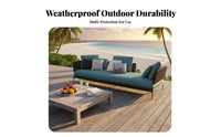 Weather-Resistant 4-Piece Sofa and Armchair Set Waterproof Fabric Loveseat and Chairs with Table Comfortable pads Outdoor Furniture Easy Maintenance for Hospitality Businesses, Homeowners, Families, Balcony, Terrace, rearyard, Porch