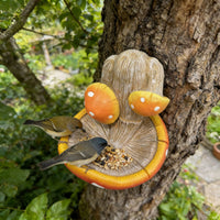 Fungi Bird Feeder Textured Garden Decor Spotted