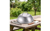 Griddle Dome with Handle Stainless Steel Melting Dome with Handle Domed Kitchen Tool for Grilling, Outdoor BBQ