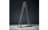 Folding Ladder with Wheels Double-Sided Multifunction Ladder Foldable for Homeowners, Contractors, Home Maintenance, Garage, Construction Sites