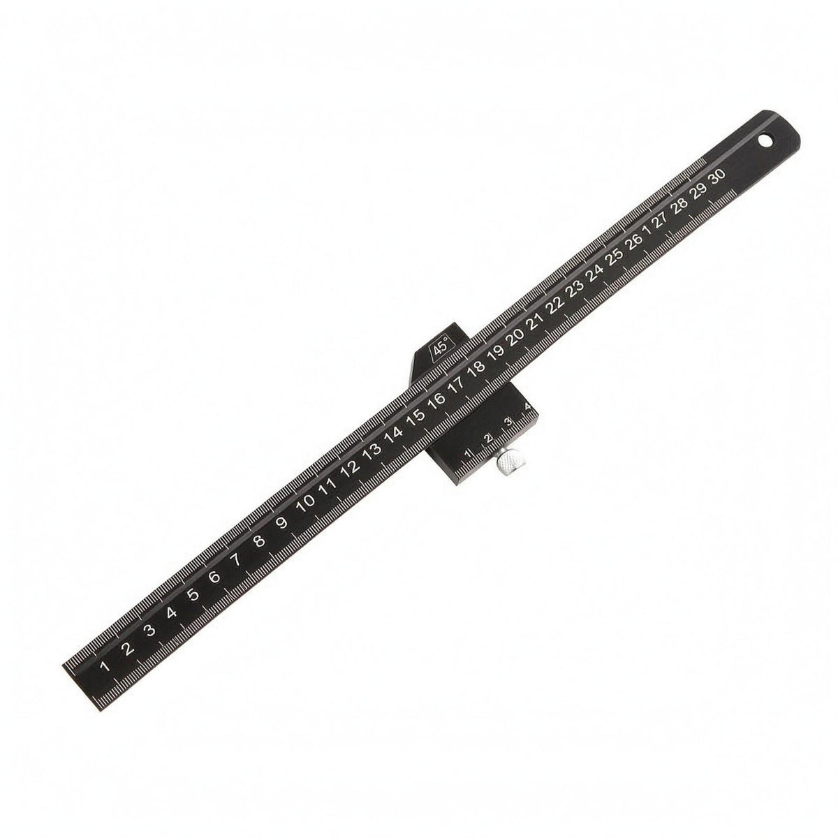 Measuring Square Ruler Black Metal Marking Gauge Multi Functional for Woodshop