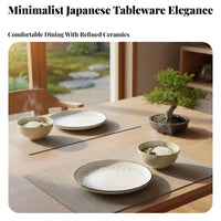 Japanese Style Ceramic Dinnerware Set, Minimalist Tableware, Bowl, Plate, Soup Dish, Gift Option