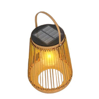 Solar-Powered Rattan Lantern for Garden, Waterproof, Hanging or Tabletop, Vintage Style