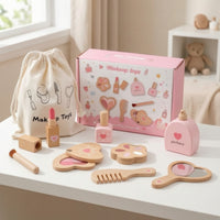 Wooden Makeup Toy Set Pretend Play Makeup Set Portable for Kids, Young Children