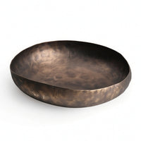 Aluminum Bowl with Textured Finish Irregular Sculptural Bowl Organic for Coffee Table, Sideboard, Entryway Console