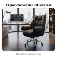 Highspine Managerial Chair Reclining Function Highspine Rolling Chair Adjustable Height Padded Armrests for Professionals