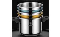 Burst-Resistant-Proof Stainless Steel Pressure Cooker Induction and Gas Compatible High Pressure Cooking Pot Multiple Safety Features Olla De Presion Secure Locking Lid for Families, Home Use
