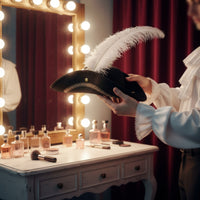 Pirate Hat with Feather Structured Pirate Costume Hat Elegant for Adults