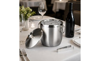 Stainless Steel Ice Bucket Circular Handles Insulated Ice Bucket Carry Handle Beverage Container