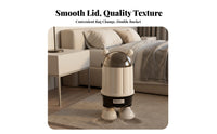 Translucent Lid Bear Trash Can Glossy Lidded Trash Can Domed Top Home Decor for Indoor