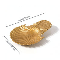 Shell Jewelry Tray Gold Mollusk-Form Jewelry Holder Compact decorative Tray for Desk