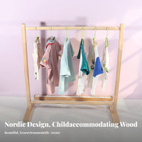 children's Clothing Rail with Shelf Easy to Assemble Garment Rack accessible Wardrobe