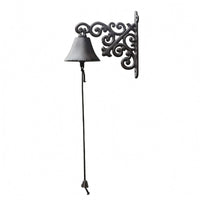 Rustic Wall Mounted Bell Ornate Home Decor Curled Metalwork for Fence
