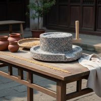 Stone Mill Non Electric Manual Stone Grinder Traditional Flour Grinder Rustic Design Food Prep Tool Easy to Clean
