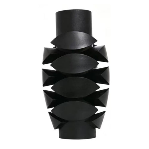 Vase with Leaf Relief Modern Sculptural Vase Matte Decor for Living Room