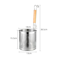 Hot Pot Colander Multi-Function Noodle Strainer Basket Easy to Clean Stainless Steel Blanching Basket for Chefs, Restaurant
