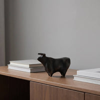 Cow Figurine Sculptural Metal Cow Abstract for Office, Entryway, Home Decorators