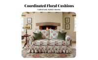 Removable and cleanable Cover Floral Print Rolled side Settee Country design Sofa Retro Design Loveseat Jacquard Fabric for Apartment Dwellers, Interior Decorators, Lounge Area, Sunroom, Bedroom, Home Office