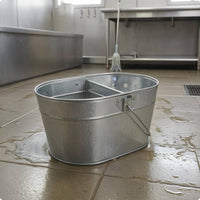 Oval Metal Mop Pail Integrated Handle Cleaning Container Long-Lasting