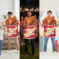 buckets of Fried Chicken Costume Easy to Wear Chicken buckets Costume Lightweight Tunic with Box for Cosplay