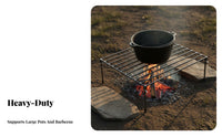 Multi-Functional Portable Campfire Grill Easy Storage Detachable Cooking Grate High Temperature Resistant for Picnickers, Outdoor, Backyard