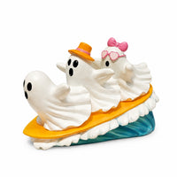 Whimsical Ghost Ornament with Sculpted Base Cute Ghost Figurine Playful Mini for Halloween Party
