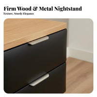 Upholstered 2-Drawer Cabinet Modern Design Nightstand Compact Size for Families