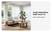 Armless Block Sofa Nordic aesthetic Couch Boucle Upholstery sectional Furniture for Apartment Dwellers, Design aficionados, Living Room, Lounge Area, Studio