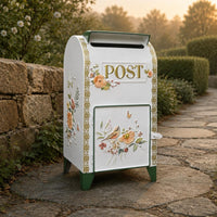 Standing Post Box Waterproof Iron Post Box Weather Resistant Metal Mailbox Decor