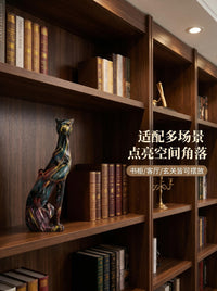 跨境新款轻奢炫彩多款豹子树脂摆件家居客厅装饰礼品酒柜动物雕塑