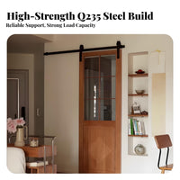 Barn Door Hardware Kit American Design Sliding Barn Door Sliding Door Set Smooth and Quiet for Kitchen, Washroom, Balcony