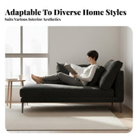 Modern Minimalist design Upholstered Chaise Lounge Nordic Inspired Single Sofa Elegant outline Living Room Seating pillowyLike Comfort for Interior Designers, Hotel Managers, Bedroom, Lounging, resting, perusing