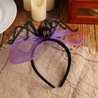 Halloween Skull Headband with Spider and Bow