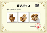 厂家原创爆款工艺品雕像园艺庭院阳台户外装饰猫头鹰花盆树脂摆件