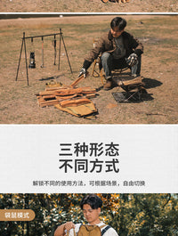 户外柴火包收纳包多功能手提杂物袋露营柴禾收纳袋双肩帆布背包